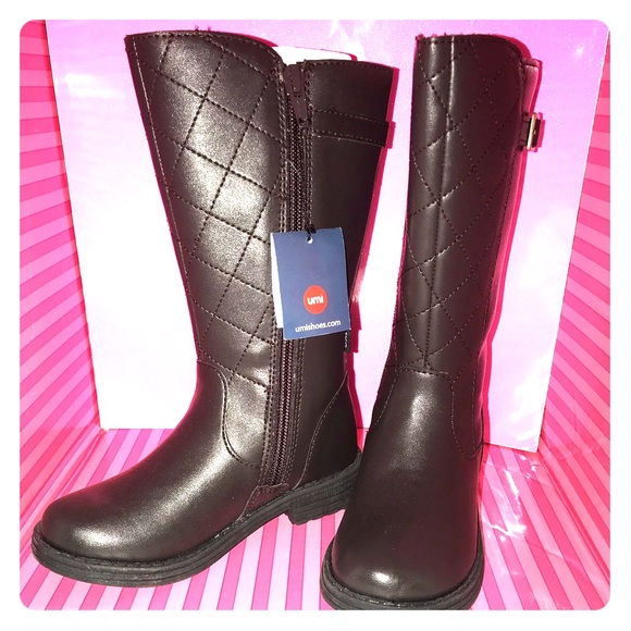 umi-girls-mosaic-boots-black